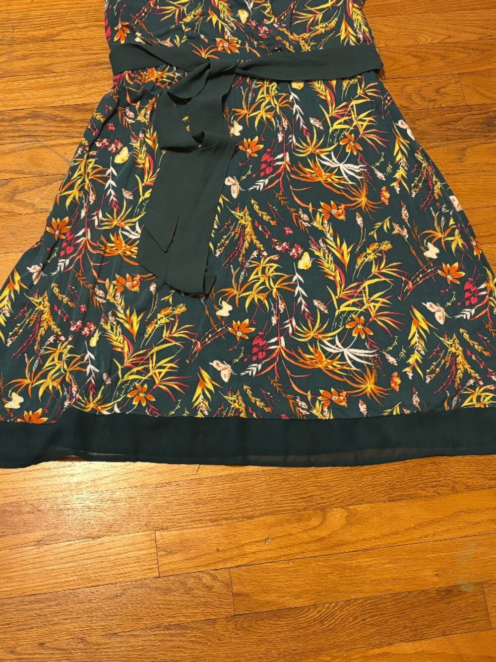 ModCloth Tropical Floral Flowers Butterflies Jersey Dress XL - Picture 6 of 10